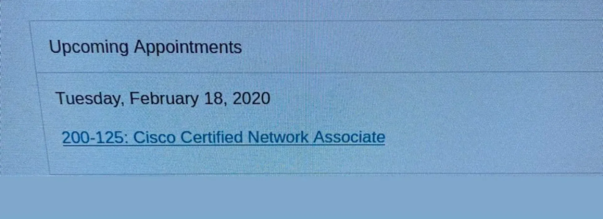 CCNA Exam Appointment